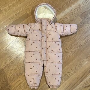 Pink Hearts Baby Snowsuit